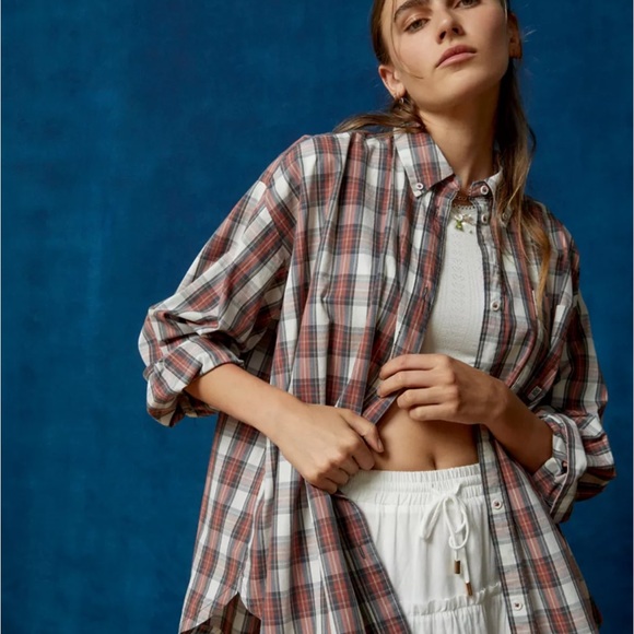 BDG By Urban Outfitters Dad Button Down Plaid NWT - Picture 1 of 7